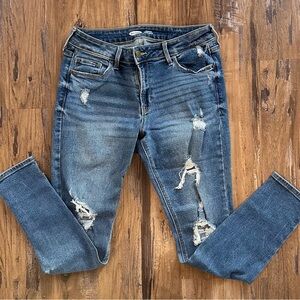 Distressed Blue Jeans
